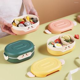 Dinnerware Sets Bento Box Grid Design Plastic Container Non-Slip DetachableLunch Large Capacity Portable Storage Lunch Case