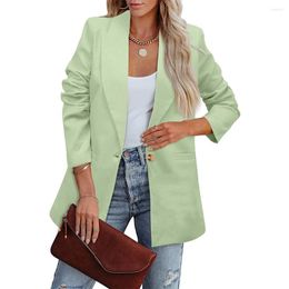 Women's Suits Women Long Blazer Suit Coat Spring And Autumn Office Work Cardigan Single Button OL Formal Casual Blazers Outwear Clothing