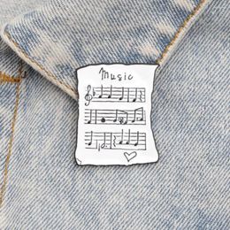 Brooches Music Score Square Black And White Hard Enamel Pins For Music-Lover Bag Backpack Jacket Badge Jewelry Accessories