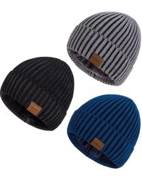 Berets Nertpow Mens Beanie Hats 3 Pack Winter For Men Women Warm Thermal Fleece Lined Thick Knit Fashion Skull Cap Guys