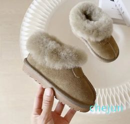 Australia Warm Boots Mini Half Snow Boot For Baby Boy Girls Ankle Classic Winter Full Fur Fluffy Womens Kids Booties