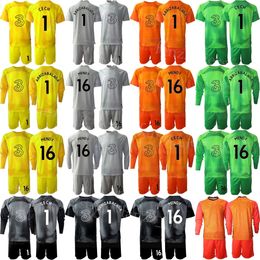Club Team Men Soccer Goalkeeper Robert Sanchez Jersey Set 2022-23 GK Long Sleeve Djordje Petrovic 16 Edouard Mendy 13 Thibaut Courtois Football Shirt Kits QieErXi
