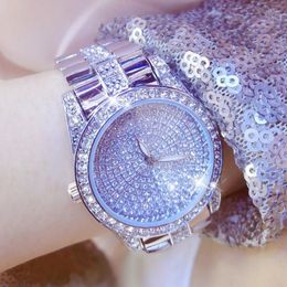 Wristwatches Luxury Diamond Women Watch 2023 Rhinestone Elegant Ladies Gold Watches Date Clock Wristwatch Stainless Steel Relogio Feminino