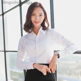 Women's Blouses Shirts Women Blouse Long Sle Shirts Striped/Solid Color Ladies Office Shirts White Slim-fit Fe Formal Social Blouses Tops BlusasL231130