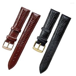 Watch Bands Fashion Lizard Texture Leather Watchband Pin Buckle Strap For Women And Man 12mm 14mm 16mm 18mm 20mm 22mm 24mm