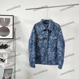 xinxinbuy Men designer Coat Denim Jacket tie dye Leather label 1854 camouflage long sleeve women black khaki gray S-XL