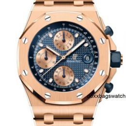 Swiss Luxury Watches Audemar Pigue Royal Oak Offshore Series 26238OR Rose Gold Blue dial Men's Fashion Leisure Business Sports Machinery Chronograph Watch HB4S