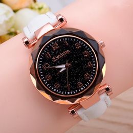 Wristwatches Starry Sky Women Watch Luxury Female Clock Quartz Wristwatch Fashion Lady Leather Belt Wrist Relogio Feminino