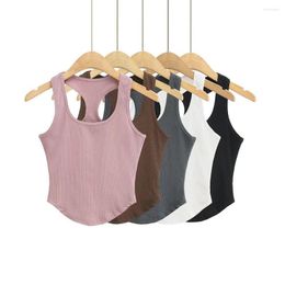 Women's Tanks Western Style Sleeveless Camis Women Summer O-neck Hollow Out Solid Colours Femme Corset Crop Tank Tops Skinny Camisoles