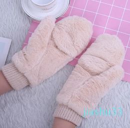 Gloves Ladies Hand Wrist Warmer Women Winter Cashmere Mittens Women's Velvet Knitted Flip
