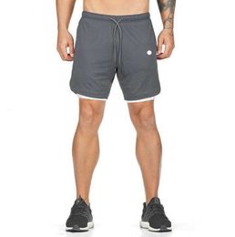 lu Men Yoga Sports Shorts Quick Dry Mens With Pocket Mobile Phone Inner Lining Casual Running Gym Jogger Pant 233