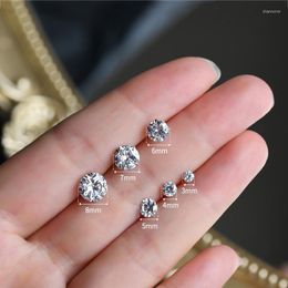 Stud Earrings Never Fade Tibetan Silver Set Hypoallergenic Cubic Zirconia Ear Jewellery For Women Girls Gift Drop