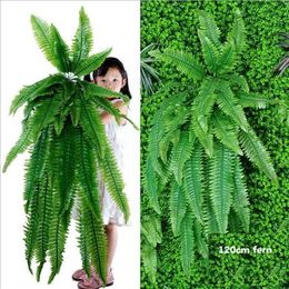 Hanging Plants Artificial Greenery Hanging Fern Grass Plants Green Wall Plant Silk Artificial Hedge Plants Large339E