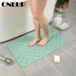 ONEUP Anti Slip Bath Mats On The Floor Drainable Bathroom Carpet PVC Soft Bath Mats With Suction Cup Home Bathroom Accessories238F