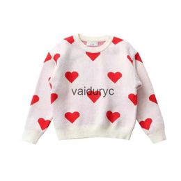 Pullover Pudcoco Infant Kids Baby Girl Valentines Day Sweaters Cute Long Sleeve Heart Print Knit Pullovers Jumper Tops 18M-6Tvaiduryc