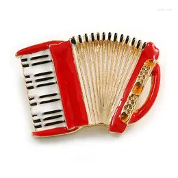 Brooches Creative Accordion Vintage Brooch Drip Glaze Alloy Musical Instrumen Corsage For Women Coat Suit Accessories Pins Jewellery Gift