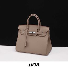 Top original wholesale Bojin tote bags online shop UNA Una Silver Buckle Real Leather Bag Classic Litchi Pattern Layer Cowhid With Logo