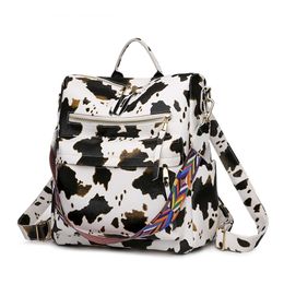 Cow printed Women's Fashion Backpack flower Purse Multipurpose Design Convertible Satchel leopard Handbags sneaksin Shoulder Bag large protable Travel bag