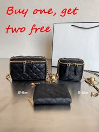 2023 New ladies luxury shopping bag cosmetic bag top name brand handbag pure leather Christmas bag 3 in 1 combination bag Tote handbag wallet card bag fashion bag