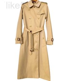 Women's Trench Coats designer 2023 New Wear Waterproof Fabric with Tough and Stylish Polo Collar Long Sleeve Double breasted Style M1TN