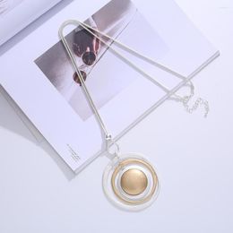 Pendant Necklaces Circle Necklace For Women Multi-layer Round Elegant Long Kpop Fashion Jewellery