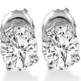 1ct Round Diamond Stud Earrings in 14K White Gold with Screw Backs256x