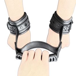 Massage products Adults Slave Roleplay Games Sexy Position Aid Tool of Leather Bdsm Bondage Handcuffs Strap Armbinder Restraint Erotic Accessories