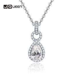 7 10mm 2 8ct Teardrop-shaped Zircon Pave Small Diamonds Pendant S925 Silver Necklace Cross Chain Women Wedding Gift Jewelry Chains227o