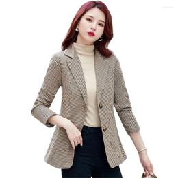 Women's Suits Oversize Women Blazer Lattice Jacket Woman Elegant Fashion Blazers Female Coat 2023 Spring Autumn Casual Office Ladies