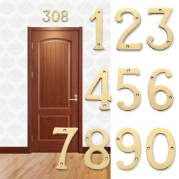 Novelty Items Flat Apartment Brass Door Numbers House Address Sign Metal Alphabet Vintage Doorplate Plaque Polished Coated Mailbox275J