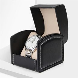 Pu Leather Watch Display Case Box With Cushion Single-grid Jewellery Gift Storage Bottles & Jars301Z