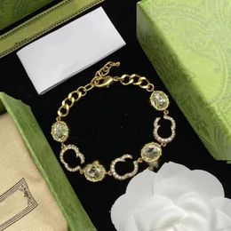 Klassische Diamanten Buchstaben G Charm Armbänder Kette Luxus Designer Armbänder haben Briefmarken Damen Damen Party Geschenke Schmuck 152975