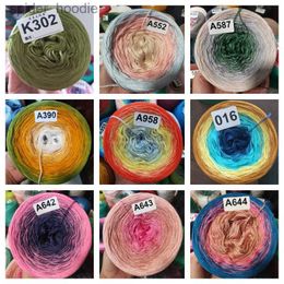 Yarn 300g Mercerized Cotton Gradient Colour Cake Fairy Line Spring/Summer Crochet Yarn Clothes Shl Skirt Lacre DIY Soft Cake Yarn L231130