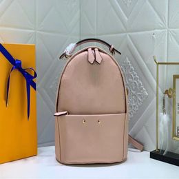Whole Sorbonne Plain Backpack WOMEN Small Embossing Genuine Leather Fashion Travel Style M44019180N