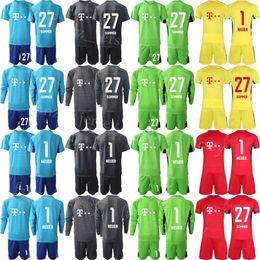 Club Team GK Goalkeeper Long Sleeve Pfaff Soccer Jerseys Set 1 Manuel Neuer 26 Sven Ulreich Oliver Kahn Sepp Maier Goalie Football Shirt Kits 23/24 Mens Kids BaiRen