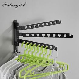 Organisation Aluminium Black Clothes Rack Swivel Folding Clothes Hanger Rack Dryer Balcony Drying Rack For Clothes Hanger Wall Mounted WB3017