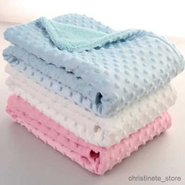 Blankets Swaddling Baby Blanket Swaddling Newborn Thermal Soft Fleece Blanket Solid Bedding Set Cotton Quilt Candy Color Sleeping Bed Supplies R231130