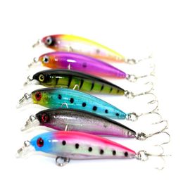 New Arrival 30 pcs 6 colors 8CM 6G laser Minnow fishing lures hard bait plastic wobblers fishing tackle236P