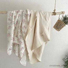 Blankets Swaddling Floral Muslin Swaddle Blanket 100% Cotton Baby Bath Towel Wrap Muslin Swaddle Blankets R231130