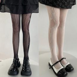 Women Socks Sexy Fishnet Mesh Sheer Tights Stockings Harajuku Gothic Hollow-Out Twist Vine Patterned Geometric Lace Pantyhose