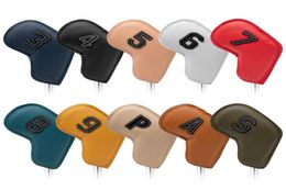 Golf Iron Head Covers Oil Edge Golf Club Headcovers Wedge Club Head Covers with Multicolor 39 Asp 10pcs 2203107324646