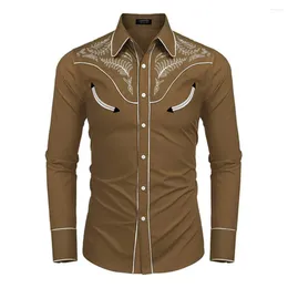 Men's Casual Shirts Vintage And Blouses Long Sleeve Western Tribal Ethnic Printed Retro Single Breasted Outwear Tops Shirt Clothing