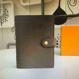 Medium Agenda Designer Notebook Credit Card Holder Slots 6 Rings Binder Loose Leaf Notepad Cover Notebooks Office Travel Journal D185W