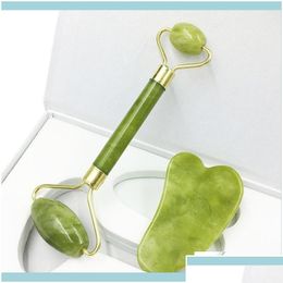 Face Massager Beauty Instrument Rf Jade Roller With Gift Box Heart Guasha Scra Board Slimming Face Lifting Masr Facial Skin Jllwbz Dro Dhu7R