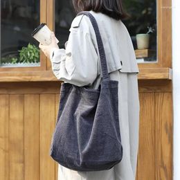 Evening Bags Fashion Large Capacity Shoulder Shopping Casual Women's Handbags Art Canvas Simple Retro Corduroy Satchels Bag Sac