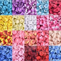 Faux Floral Greenery 100/500/1000 pieces of artificial rose petals romantic artificial flower silk petals Valentine's Day wedding flower petal decoration 231130