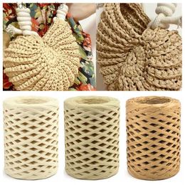 Yarn 100M Natural Raffia Str Yarn Hand-Knitted Crocheting Grass Paper Rope For DIY Sunhat Beach Bag Cord Baking Gift Packaging Rope L231130