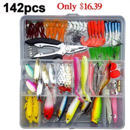 33 56 104 106 109 122 142 166 280pcs Fishing Lures Set Spoon Hooks Minnow Pilers Hard Lure Kit In Box Fishing Gear Accessories T20274y