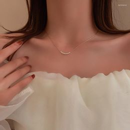 Chains Korean Simple Pearl Geometric Necklace Luxury Fashion Temperament Personalised Chain Ins Minimalist Design Sense Neck