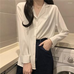 Women's Blouses 2023 Selling Women Tops Korean Fashion Long Sleeve Blouse Casual Ladies Work Button Up Shirt Female White BAy762